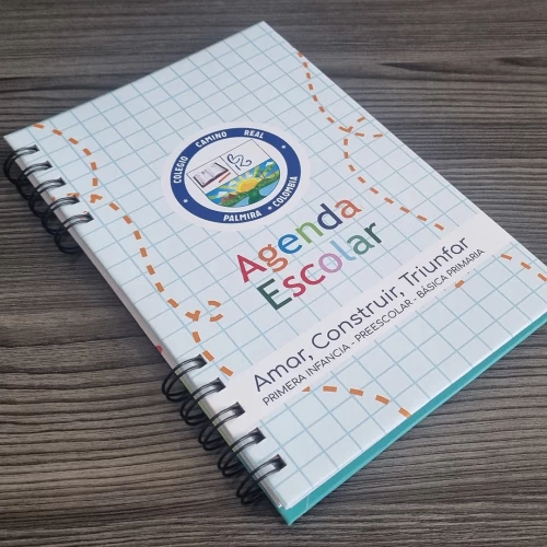 Agenda anillada pasta dura para agenda escolar de un Jardín infantil en Palmira